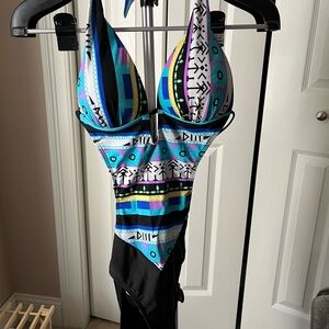 Tribal Print Cutout Swimsuit